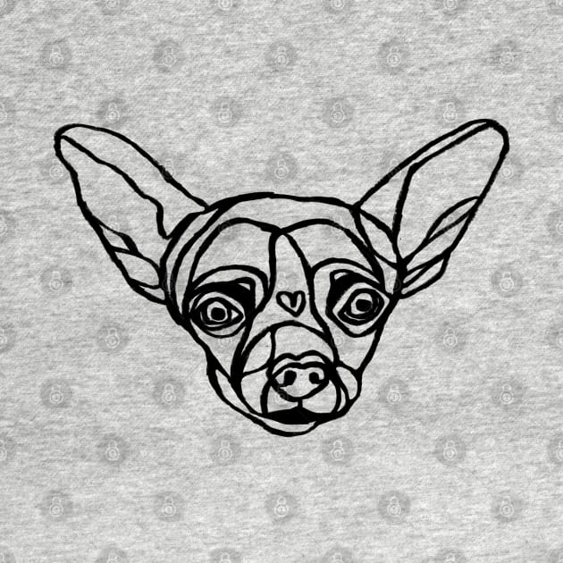 Line Art Aesthetic Dog Chihuahua by badlydrawnbabe